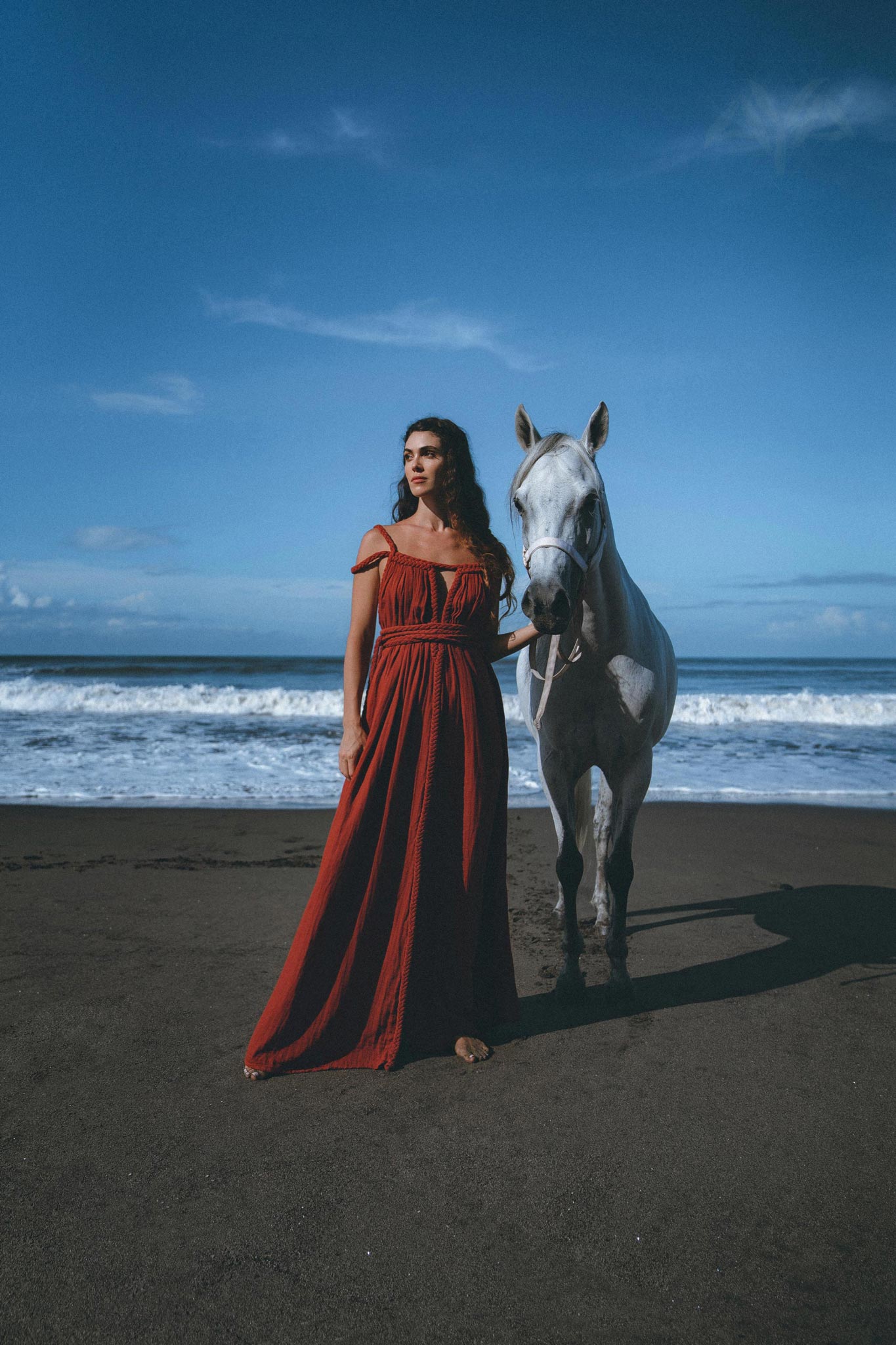 Red Greek Goddess Prom Boho Dress - AYA SW IDR
