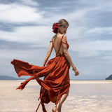 Red Greek Goddess Prom Boho Dress - AYA SW IDR