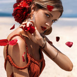 Red Greek Goddess Prom Boho Dress - AYA SW IDR