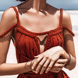 Red Greek Goddess Prom Boho Dress - AYA SW IDR