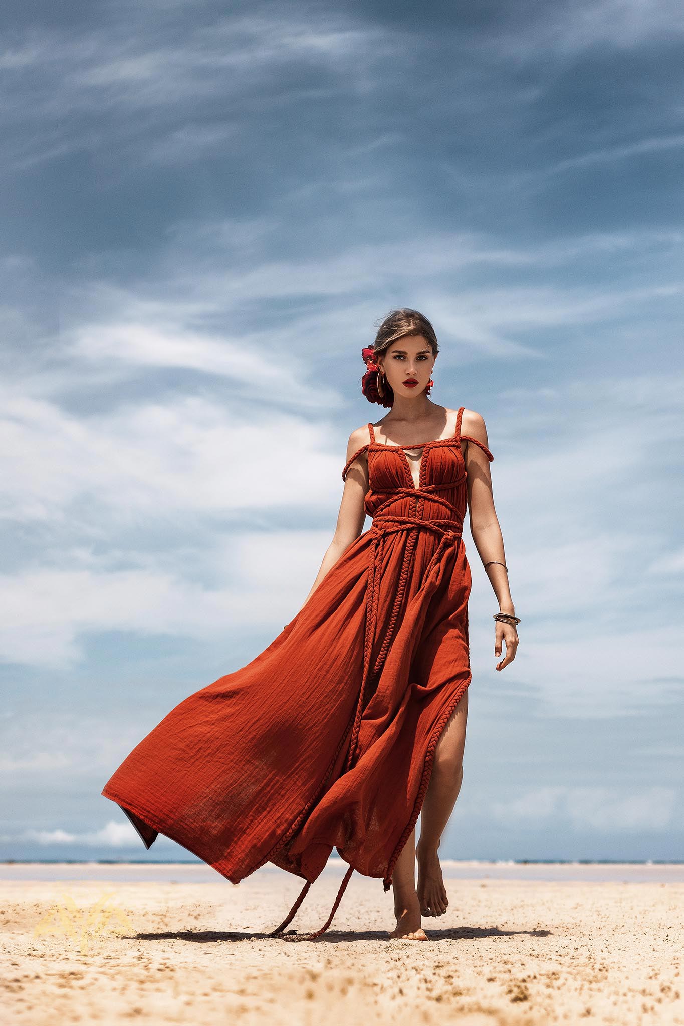 Red Greek Goddess Prom Boho Dress – AYA SW IDR