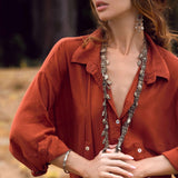 Red Kannika Shirt Dress • Adjustable Kaftan Dress • Multiway Button Down Dress - AYA SW IDR
