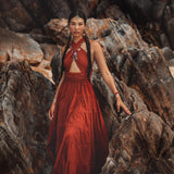Red Multiway Dress • Beach Adjustable Dress • Boho Sleeveless Dress - AYA SW IDR