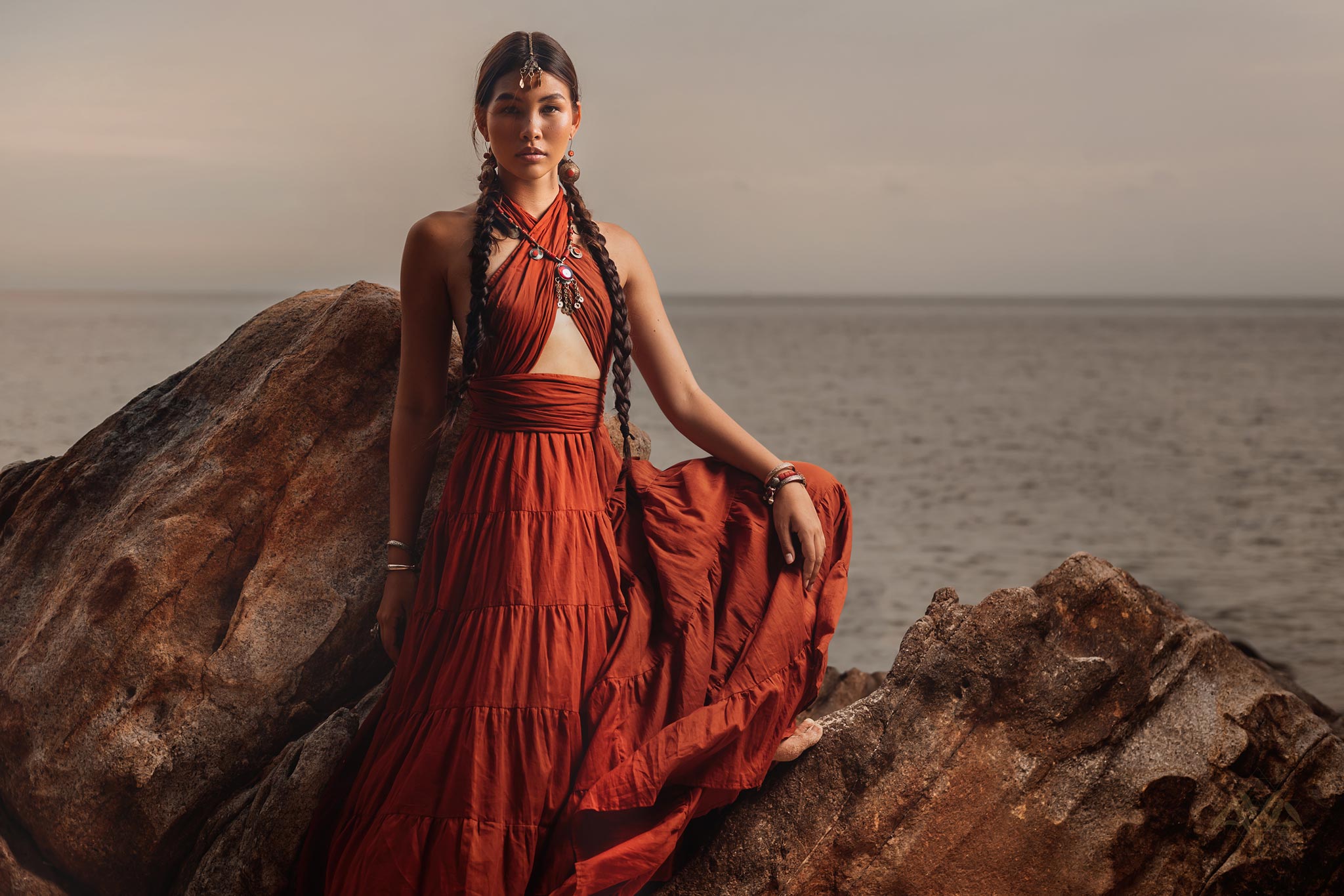 Red Multiway Dress • Beach Adjustable Dress • Boho Sleeveless Dress - AYA SW IDR