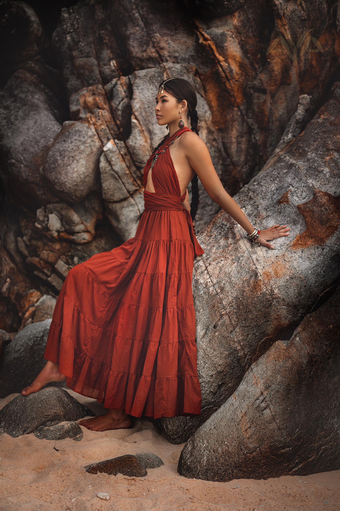 Red Multiway Dress • Beach Adjustable Dress • Boho Sleeveless Dress - AYA SW IDR