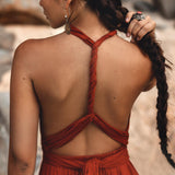 Red Multiway Dress • Beach Adjustable Dress • Boho Sleeveless Dress - AYA SW IDR