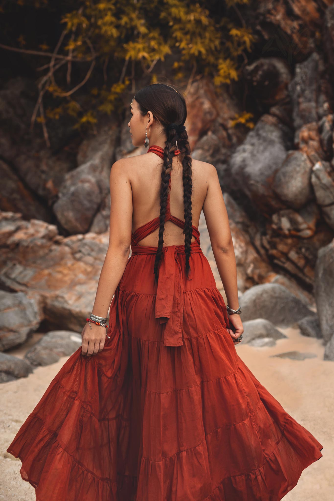 Red Multiway Dress • Beach Adjustable Dress • Boho Sleeveless Dress - AYA SW IDR