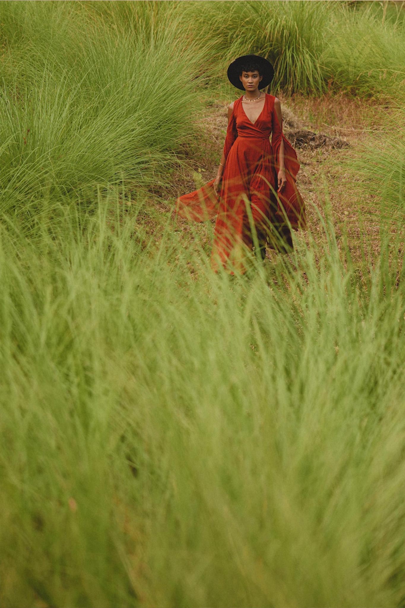 Red Rose Makosh Goddess Dress • Boho Fairy Wings Dress • Light Cotton Formal Dress - AYA SW IDR
