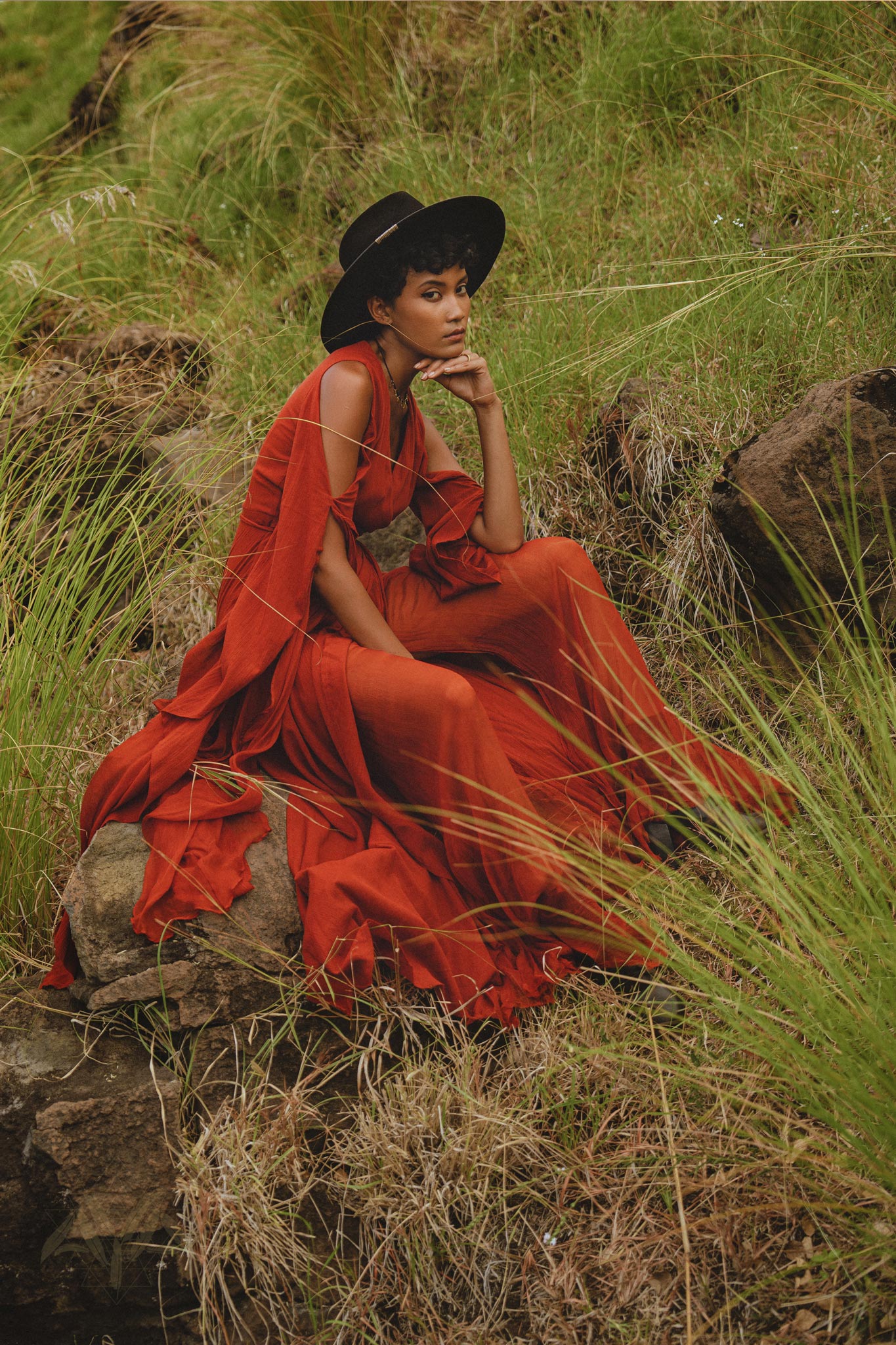 Red Rose Makosh Goddess Dress • Boho Fairy Wings Dress • Light Cotton Formal Dress - AYA SW IDR