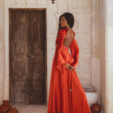 Red Rose Sundari Silk Gown • Ivory Beach Wedding Dress • Open Back Maxi Dress - AYA SW IDR