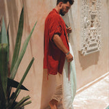 Red Tribal Kimono Robe for Men - AYA SW IDR