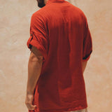 Red Tribal Kimono Robe for Men - AYA SW IDR