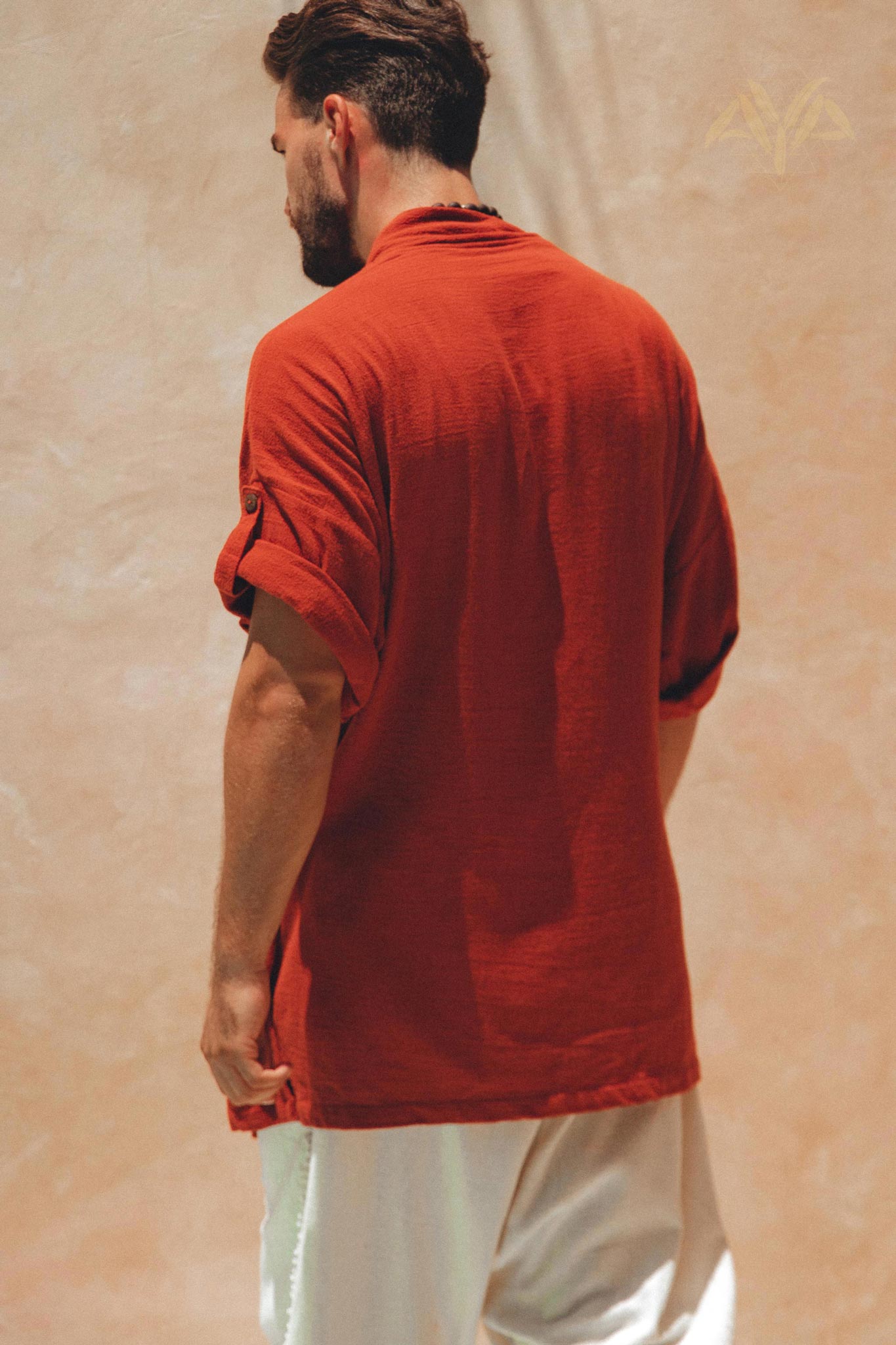 Red Tribal Kimono Robe for Men - AYA SW IDR