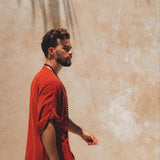 Red Tribal Kimono Robe for Men - AYA SW IDR