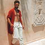 Red Tribal Kimono Robe for Men - AYA SW IDR
