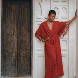 Red Boho Dress, Boho Dress for Women, Red Maxi Bridesmaid Dress - AYA Sacred Wear