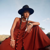 Handcrafted Dress: Indulge in craftsmanship with this meticulously handcrafted red wine dress. Every stitch is sewn with love, creating a one-of-a-kind garment that reflects your individuality. 