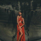 Attending a beach event? Look divine in this Greek goddess inspired red wine dress. Adjustable open back & belly. 