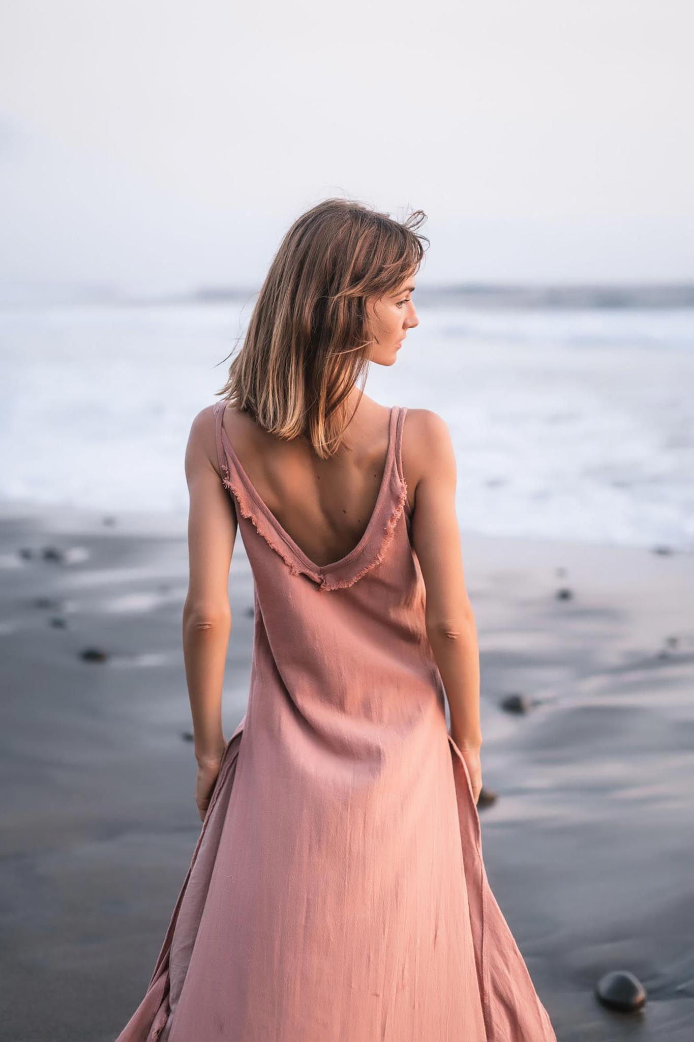 Rose Bridesmaid Dress • Midi Pink Casual Dress - AYA SW IDR