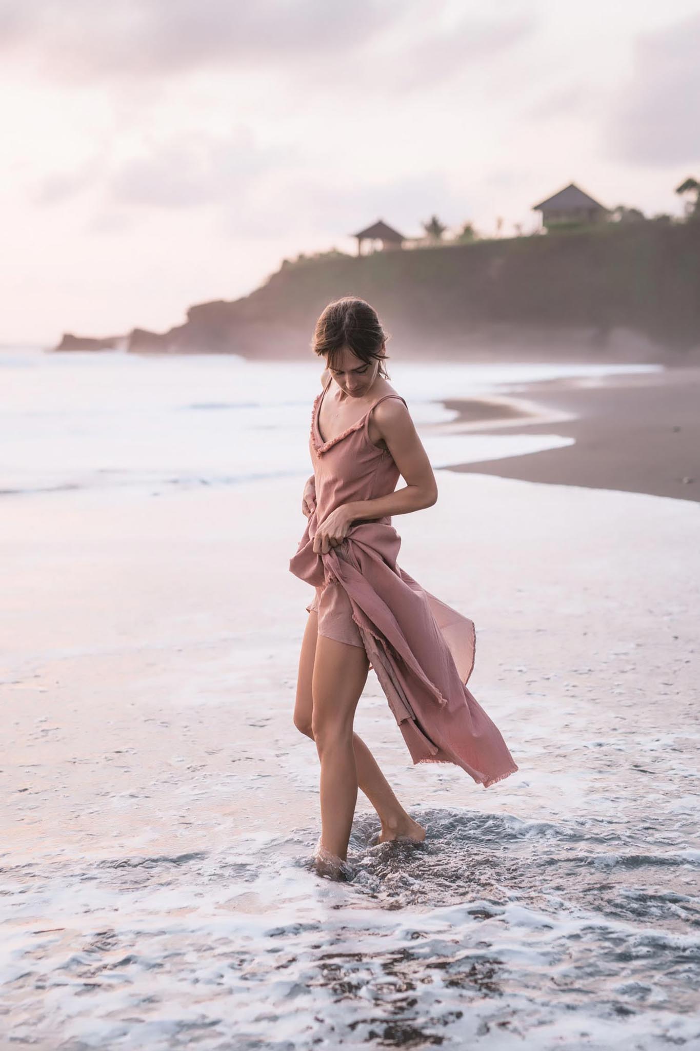 Rose Bridesmaid Dress • Midi Pink Casual Dress - AYA SW IDR