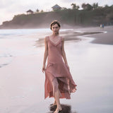 Rose Bridesmaid Dress • Midi Pink Casual Dress - AYA SW IDR