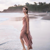 Rose Bridesmaid Dress • Midi Pink Casual Dress - AYA SW IDR