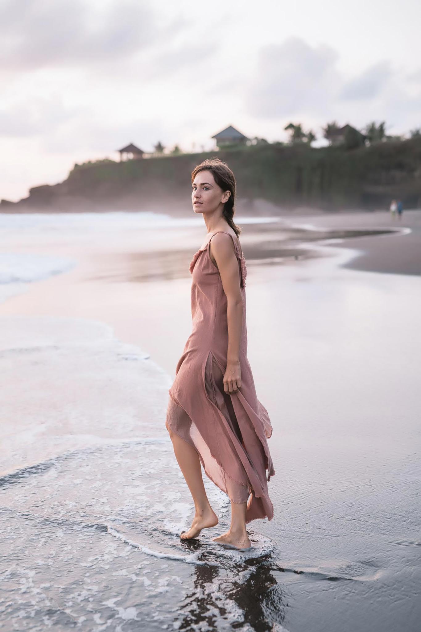 Rose Bridesmaid Dress • Midi Pink Casual Dress - AYA SW IDR