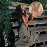 Sage Colour Organic Boho Bridesmaid Dress Hand Loomed - AYA SW IDR