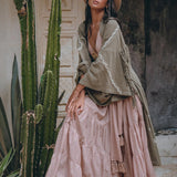 Sage Colour Organic Cotton Poncho Cape • Bohemian Cardigan Women - AYA SW IDR