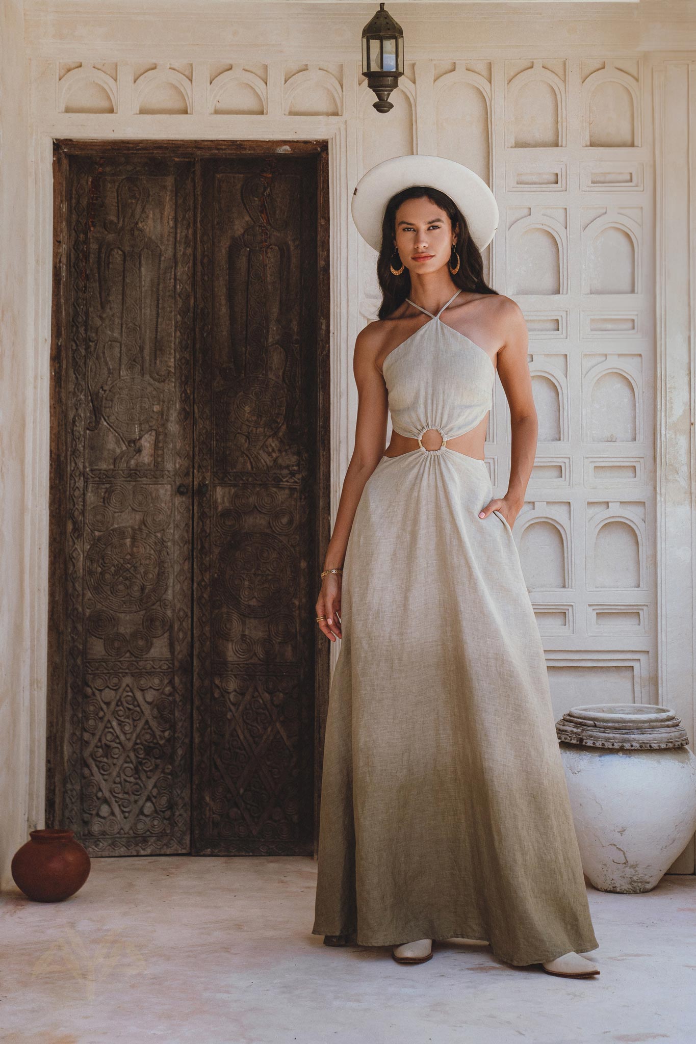 Sage Freyja Dress • Green Goddess Dress • Bridesmaid Ring Dress • Bohemian Sexy Dress - AYA SW IDR