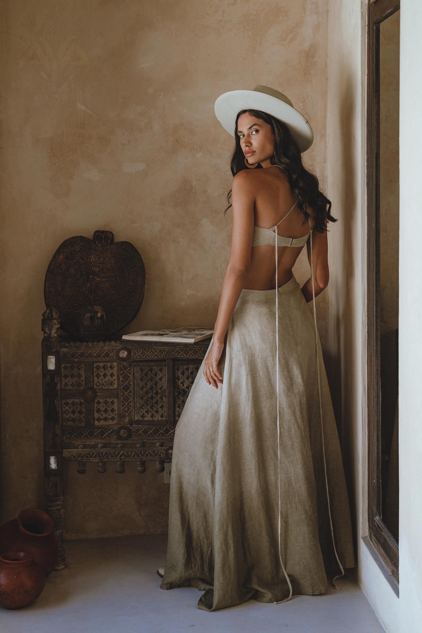Sage Freyja Dress • Green Goddess Dress • Bridesmaid Ring Dress • Bohemian Sexy Dress - AYA SW IDR