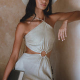 Sage Freyja Dress • Green Goddess Dress • Bridesmaid Ring Dress • Bohemian Sexy Dress - AYA SW IDR
