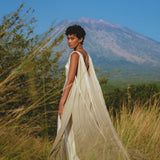 Sage Green Athena Cape • Ombré Boho Long Robe for Women • Multiway Robe Dress - AYA SW IDR