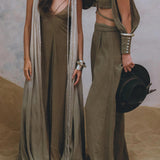 Sage Green Athena Cape • Ombré Boho Long Robe for Women • Multiway Robe Dress - AYA SW IDR