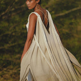 Sage Green Athena Cape • Ombré Boho Long Robe for Women • Multiway Robe Dress - AYA SW IDR