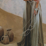 Sage Green Athena Cape • Ombré Boho Long Robe for Women • Multiway Robe Dress - AYA SW IDR