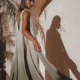 Sage Green Athena Cape • Ombré Boho Long Robe for Women • Multiway Robe Dress - AYA SW IDR
