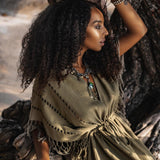 Sage Green Boho Dress • Plus Size Dress for Women • Kaftan Maxi Dress - AYA SW IDR