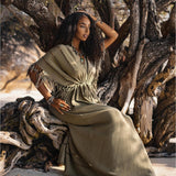 Sage Green Boho Dress • Plus Size Dress for Women • Kaftan Maxi Dress - AYA SW IDR