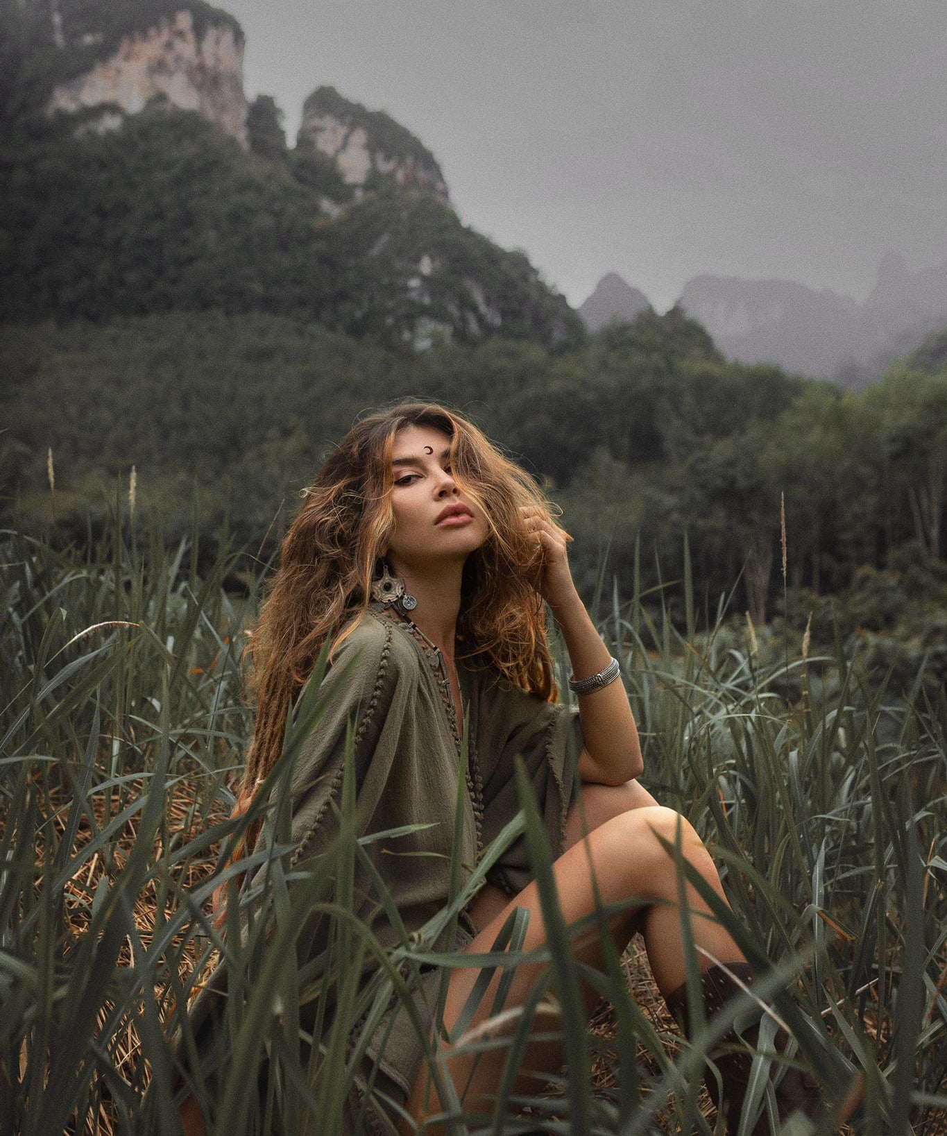 Sage Green Hand Knotted Jumpsuit • Mini Organic Jumpsuit • Romper Dress - AYA SW IDR