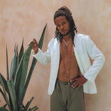 Sage Green Handwoven Cotton Shorts for Men - AYA SW IDR