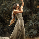 Sage Green Tribal Goddess Slip Over • Ethnic Handwoven Macrame Layer Up Sheer Net - AYA SW IDR