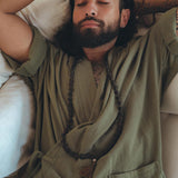 Sage Green Tribal Kimono Robe for Men - AYA SW IDR