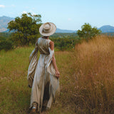 Sage Matangi Peace Silk Gown • Boho Bridal Silk Dress • Boho Elegant Dress • Wedding Dress - AYA SW IDR