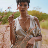 Sage Matangi Peace Silk Gown • Boho Bridal Silk Dress • Boho Elegant Dress • Wedding Dress - AYA SW IDR
