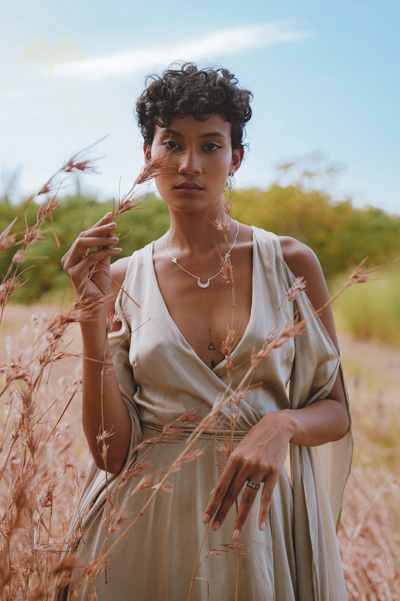 Sage Matangi Peace Silk Gown • Boho Bridal Silk Dress • Boho Elegant Dress • Wedding Dress - AYA SW IDR