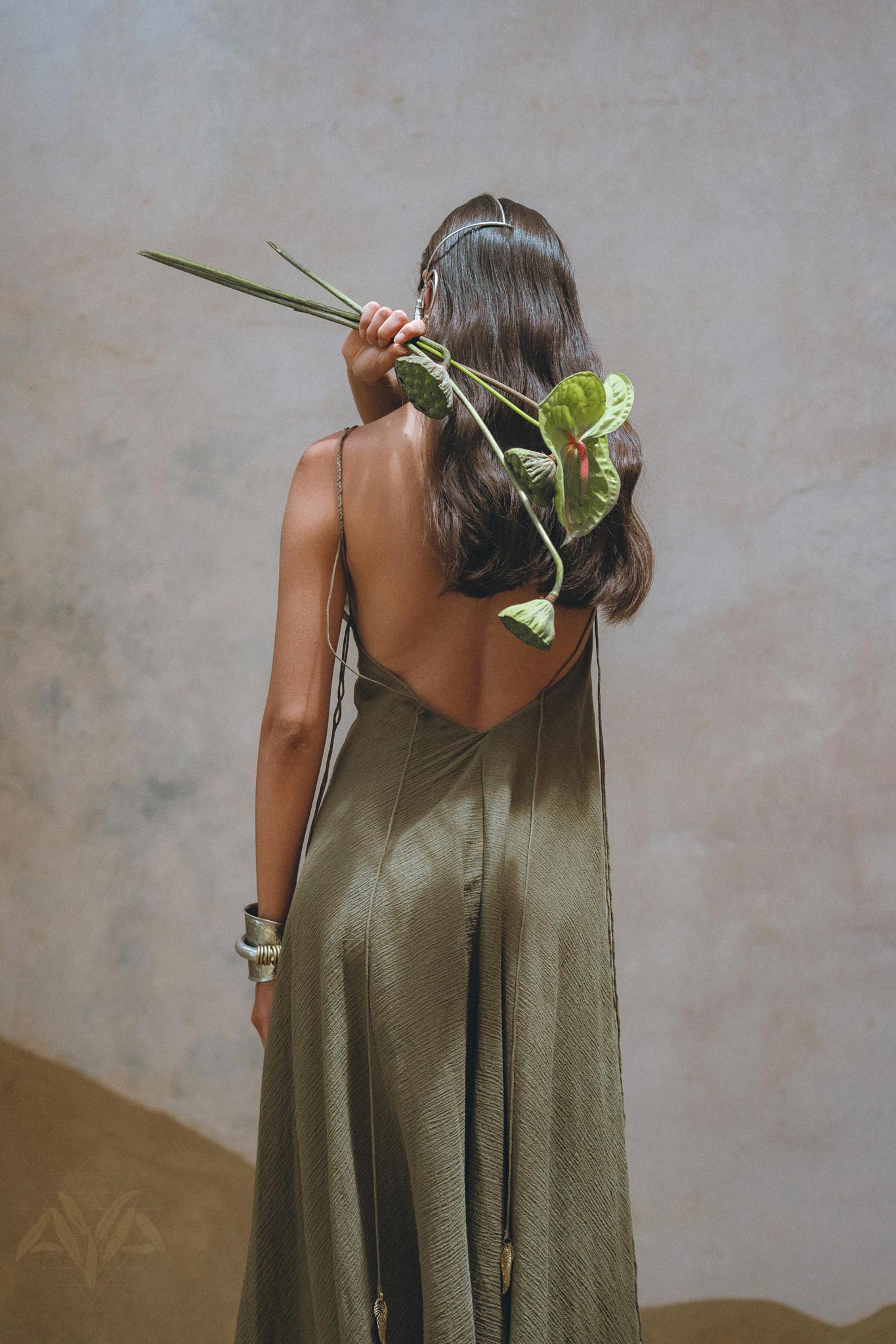 Sage Padma Dress • Boho Minimalist Dress • Boho Elegant Goddess Dress - AYA SW IDR