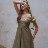 Sage Padma Dress • Boho Minimalist Dress • Boho Elegant Goddess Dress - AYA SW IDR