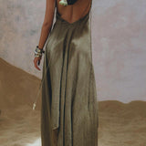 Sage Padma Dress • Boho Minimalist Dress • Boho Elegant Goddess Dress - AYA SW IDR