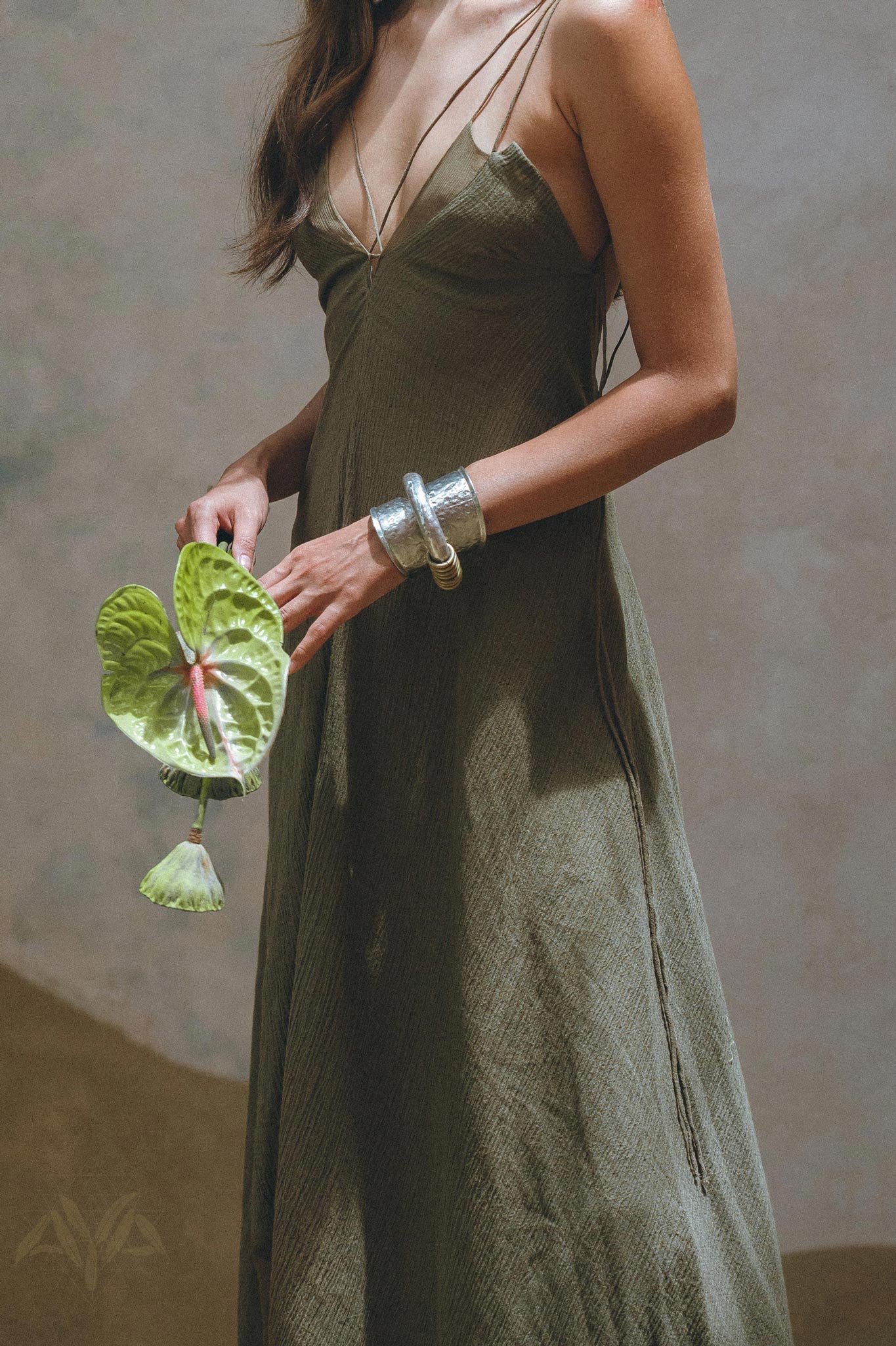 Sage Padma Dress • Boho Minimalist Dress • Boho Elegant Goddess Dress - AYA SW IDR
